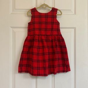 Carter’s Red Plaid Girls Sleeveless Dress 3T